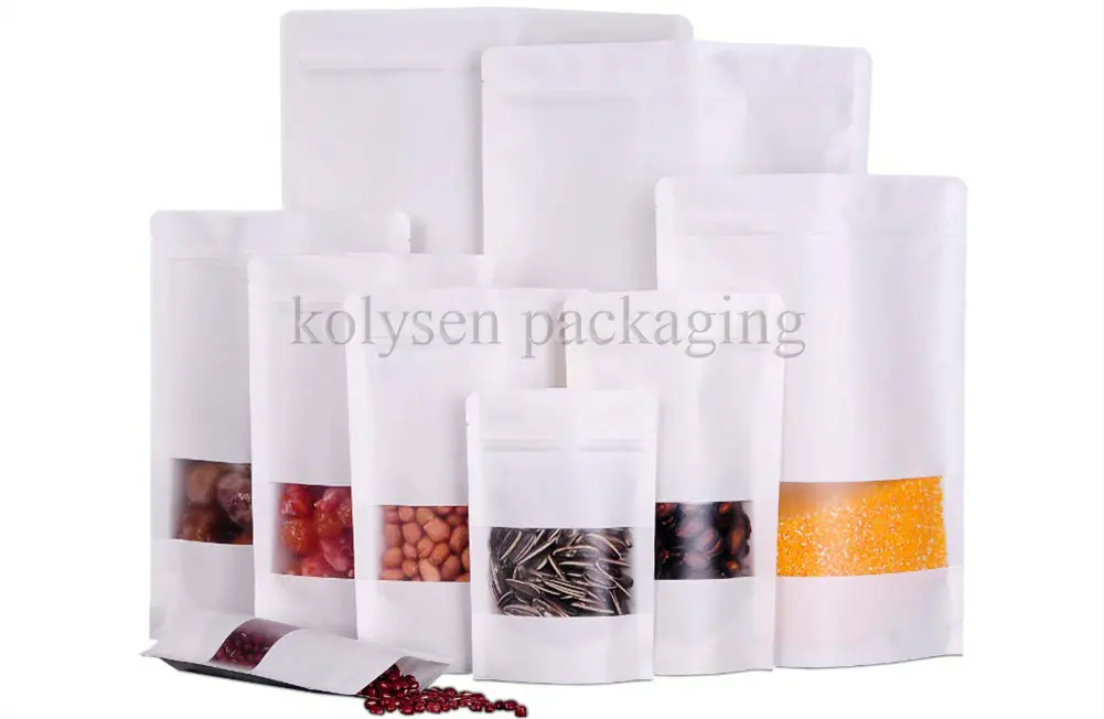 Custom stand up kraft paper bag factory used in food and beverage