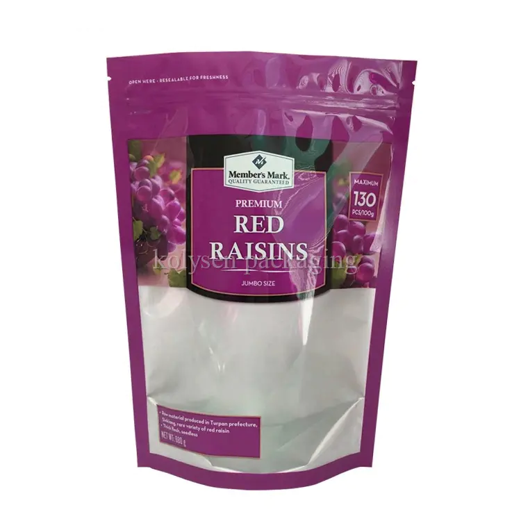 Stand up Resealable Pouches for Raisins
