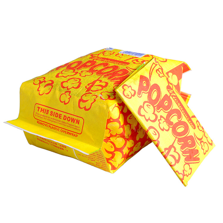 Greaseproof Kraft Paper Microwave Bag of Popcorn