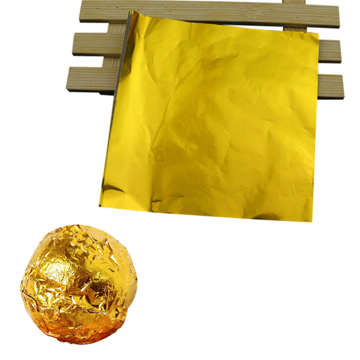 100 pcs Golden aluminum foil Candy Chocolate biscuits tin wrapping