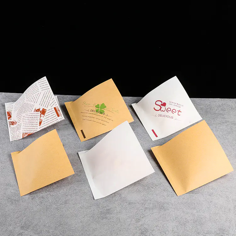 Triangular Shape Open Greaseproof Kraft Paper Pocket