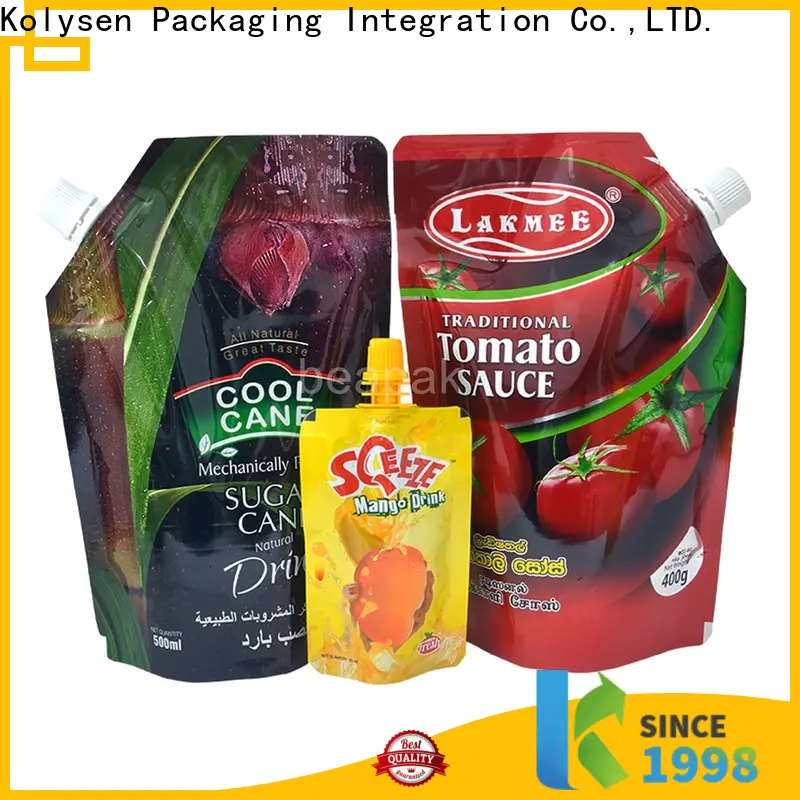 Kolysen liquid pouch bag with spout factory for liquid storage