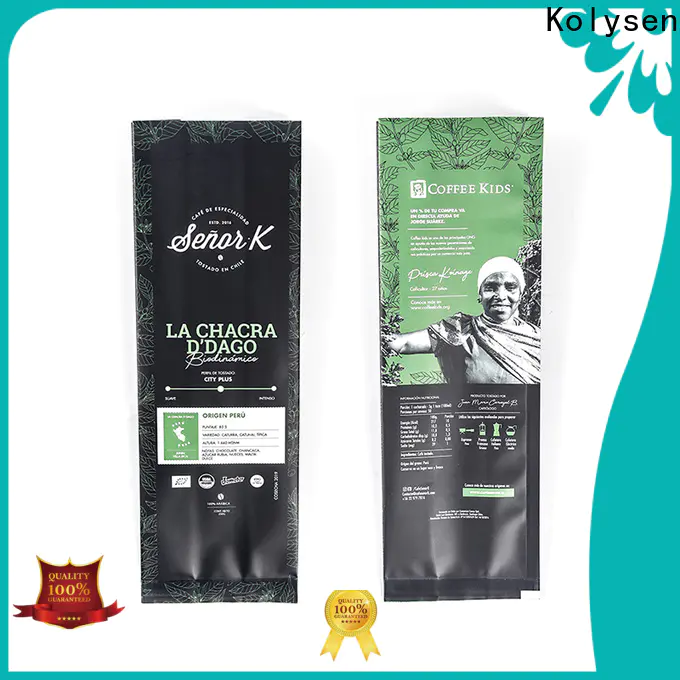 Kolysen biodegradable coffee bags with valve manufacturers for coffee packaging