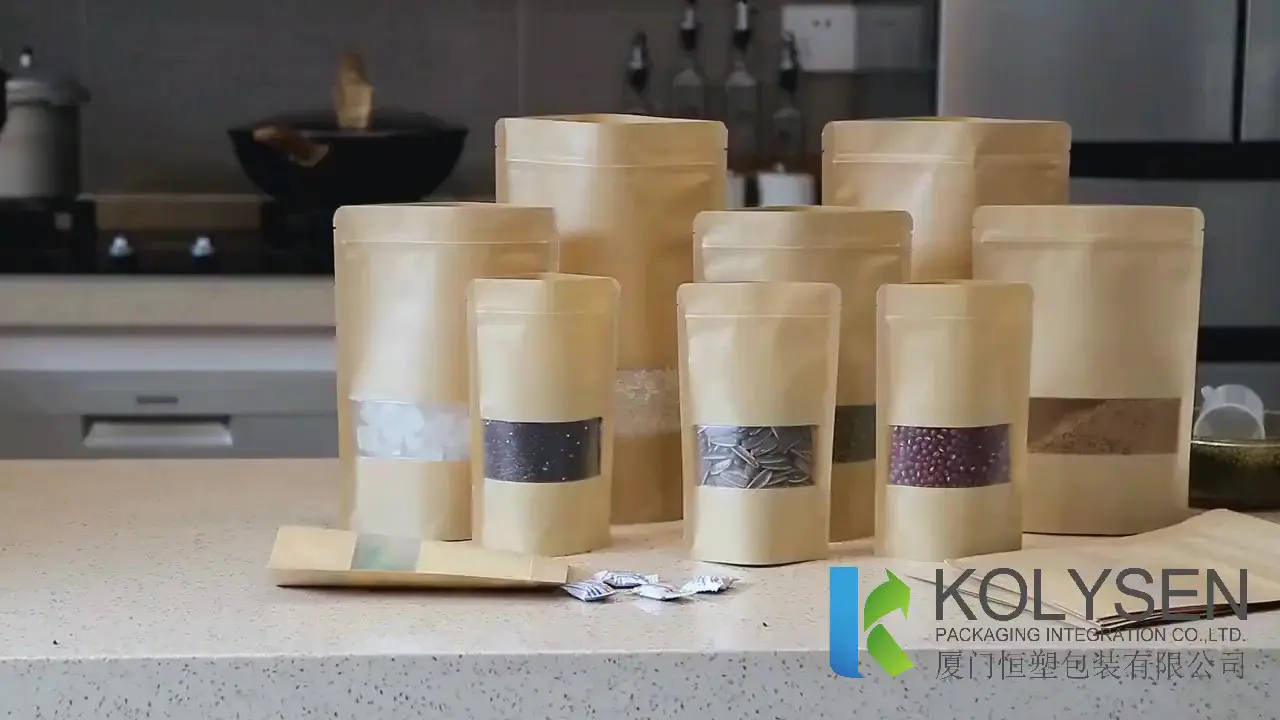 Testing of Natural Window Kraft Paper Stand up Pouch–Flexible Plastic Food Packages
