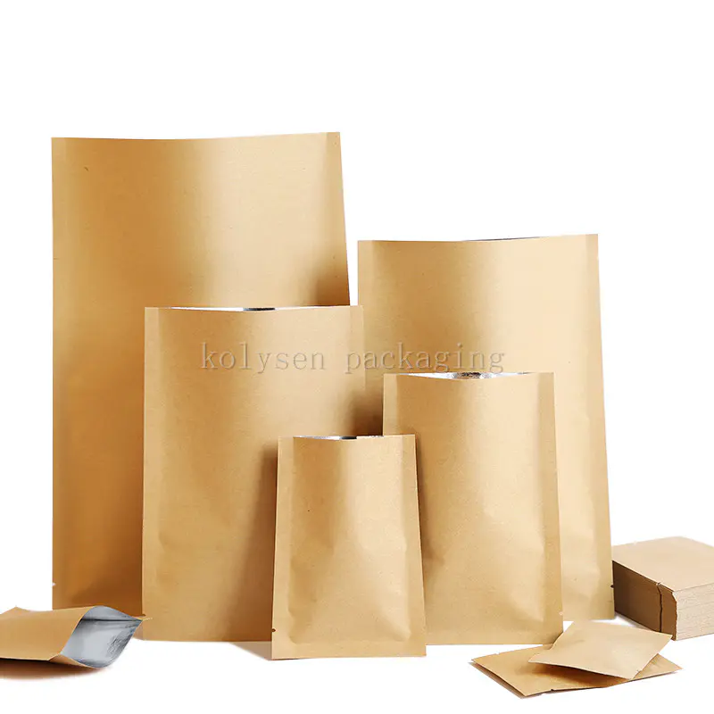 Kraft Paper Three Side Seal Bag with Foil Lined