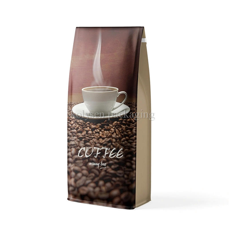 Printed Logo Pouch Flat Bottom Food Bag for Coffee