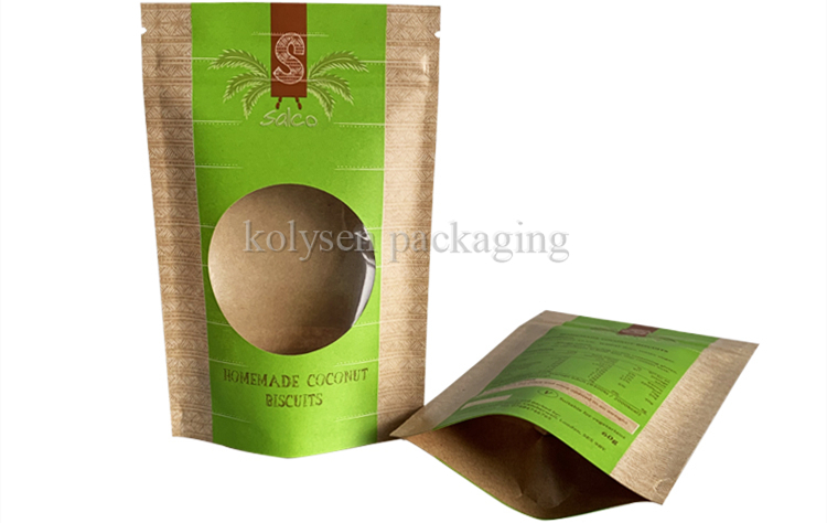 Kraft Paper Ziplock Bag with Oval Window