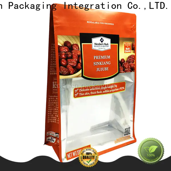 Kolysen clear flat bottom gusset cellophane bags for business for food packaging