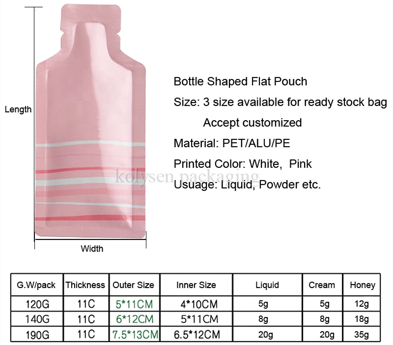 Printed Bottle Shaped Pouches for Honey Packaging