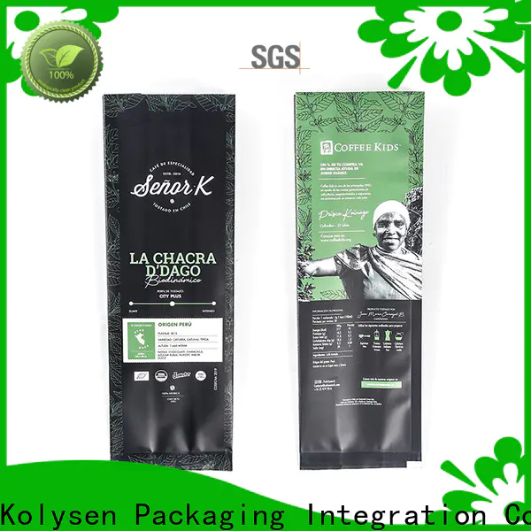 Kolysen High-quality biodegradable coffee bags with valve manufacturers for tea packaging