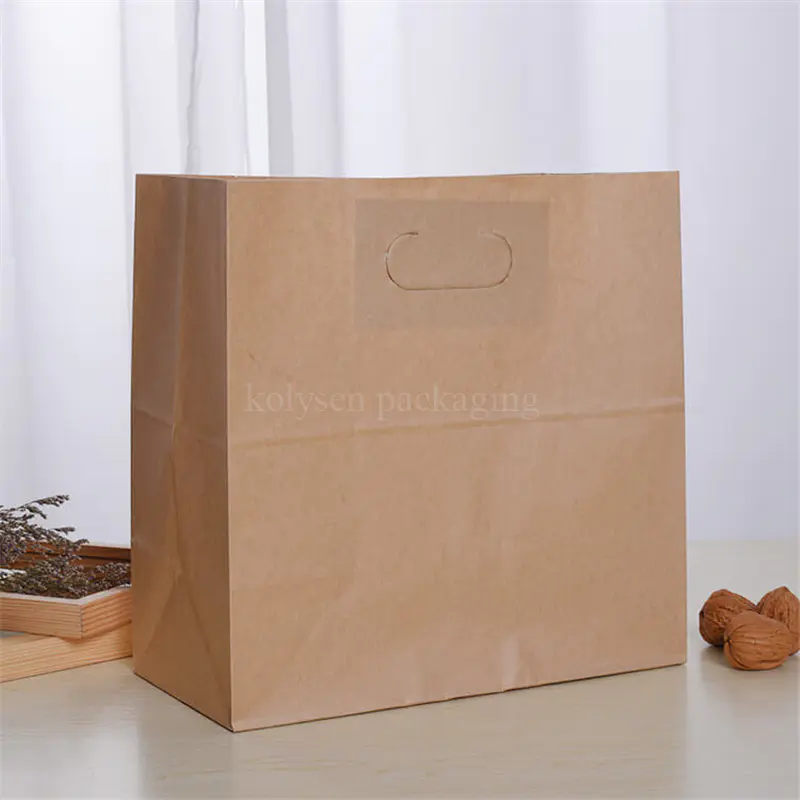 Custom Food Delivery Kraft Paper Lunch Bag for Fast Food