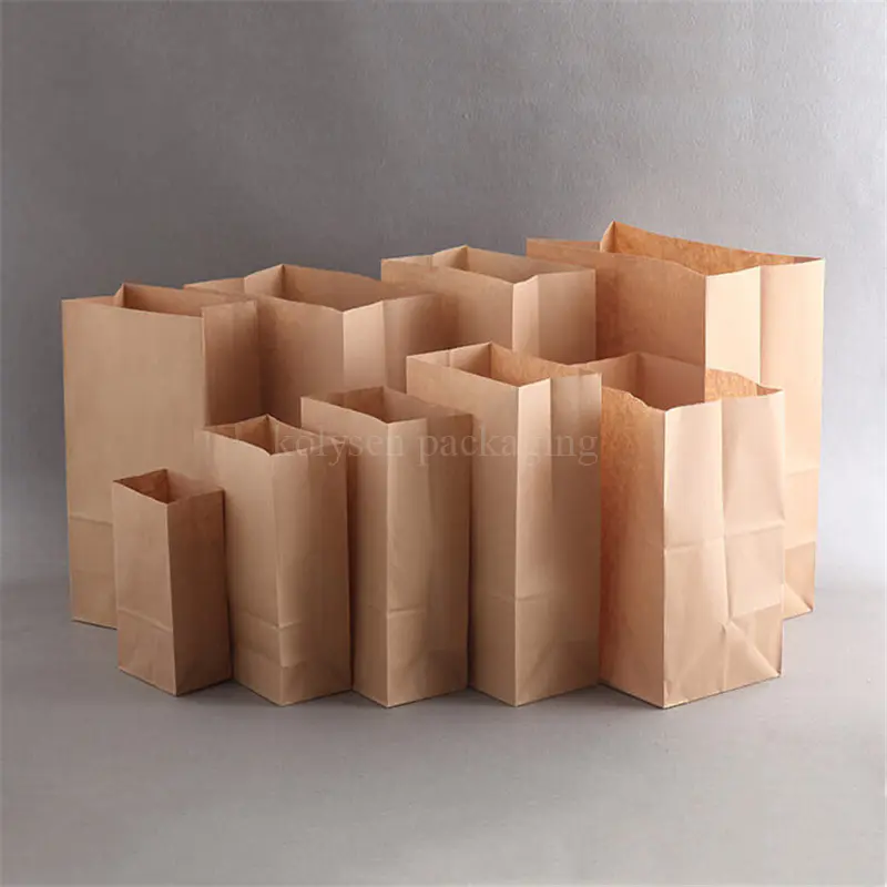 Custom Food Delivery Kraft Paper Lunch Bag for Fast Food