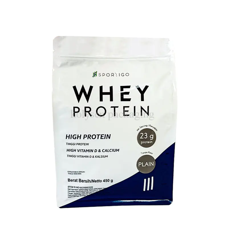 Protein Powder Eight Side Seal Flat Square Bottom Bag