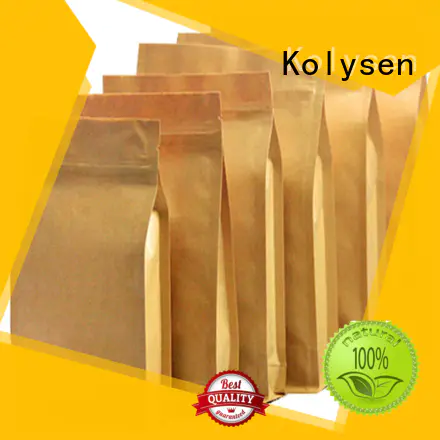 Wholesale brown kraft bags with handles factory used to pack coffee