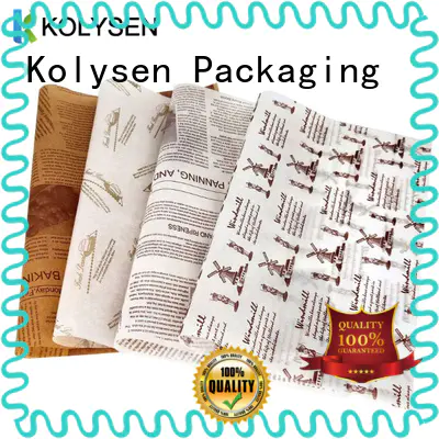 Kolysen parchment cooking Suppliers for burger packaging