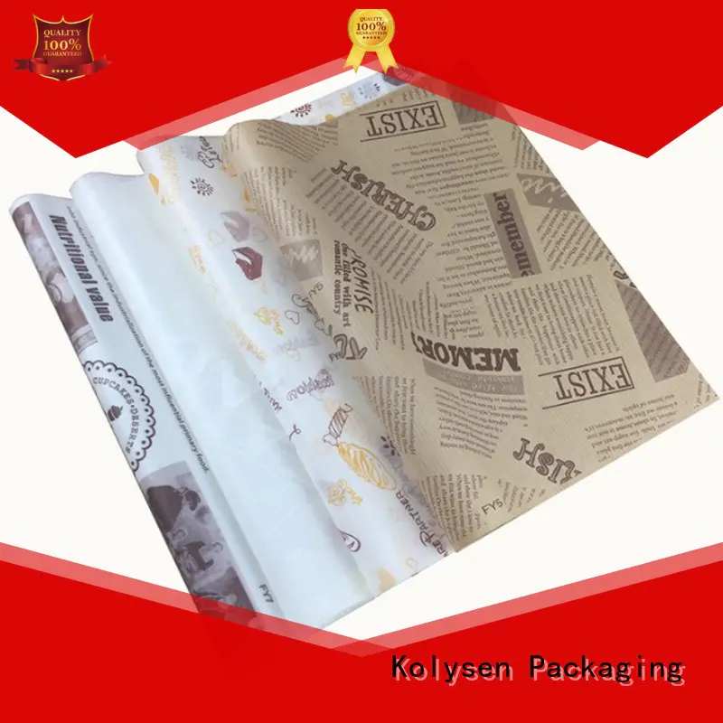 Kolysen grease free paper factory for burger packaging